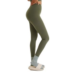 Girlfriend Collective Rib High Rise Legging in Cypress Green